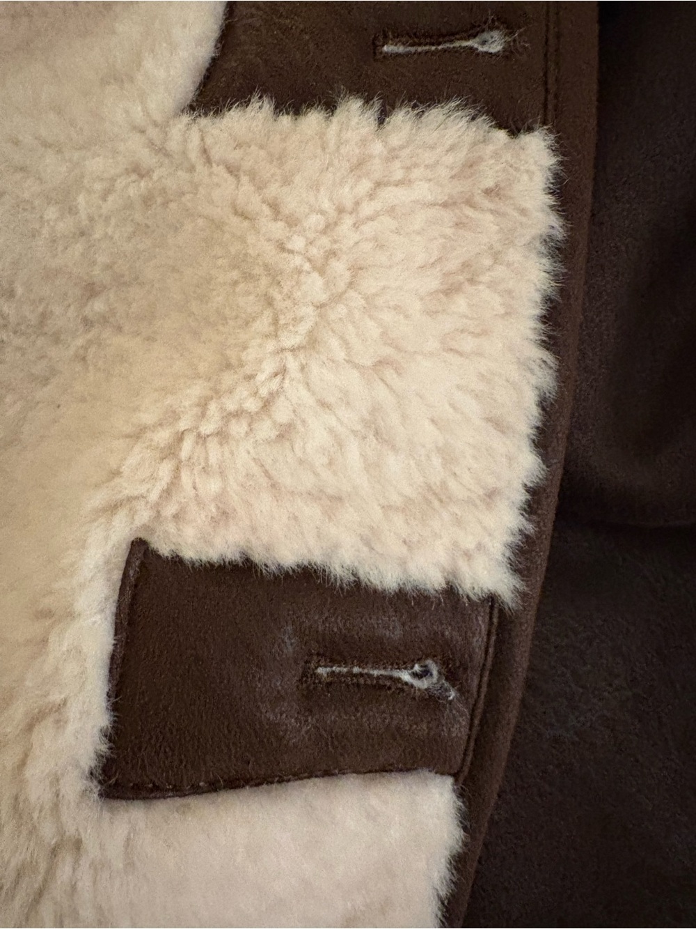 Commense Cream Teddy Jacket with Dark Brown Trim - Picture 5 of 5